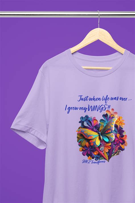 Shez Transforms, I grew my wings Lavender Oversized Tshirt Women