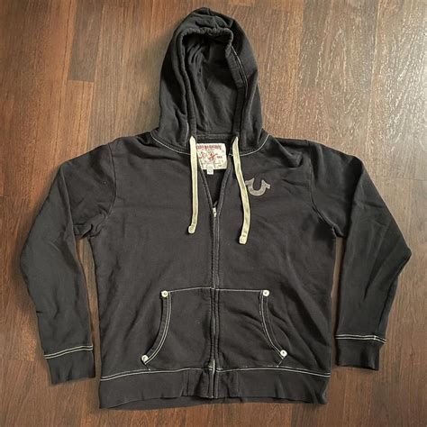 Vintage Oversized True Religion Hoodie Size - Large... - Depop