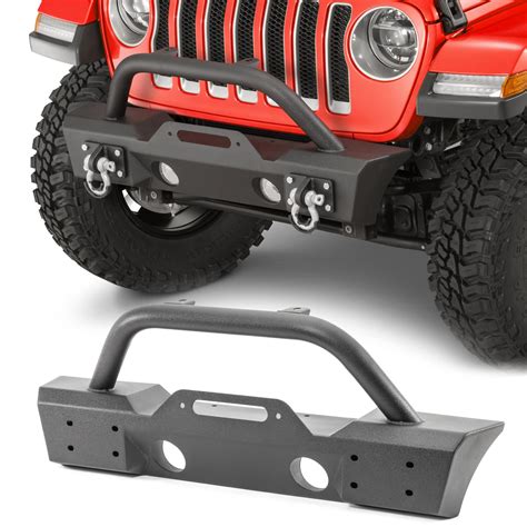 Buy TACTIK Heavy Duty Steel Stubby Front Bumper - Fits Jeep Wrangler JL and Gladiator JT 2018 ...