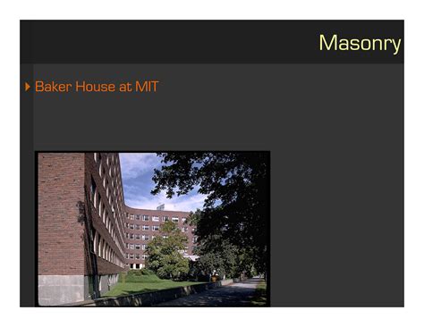 Building Construction Method Type -1( Masonry) - Baker House at MIT ...