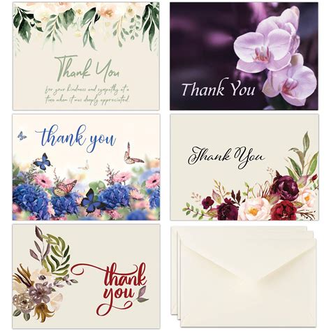 Variety Funeral Sympathy Bereavement Thank You Cards With Envelopes ...