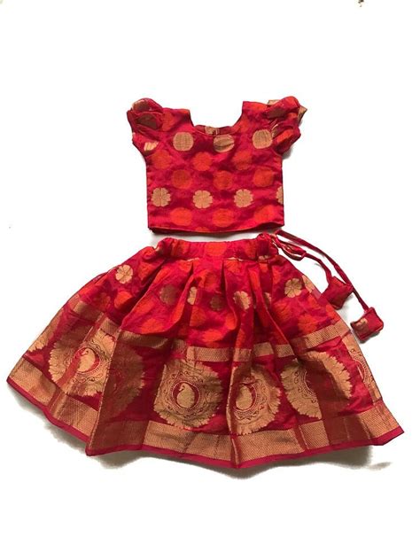 Girls premium pink brocade parkar polka with big border – WEAR COURAGE