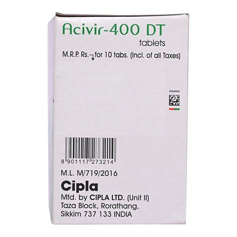 Acivir-400 DT Tablet | Uses, Side Effects, Price | Apollo Pharmacy