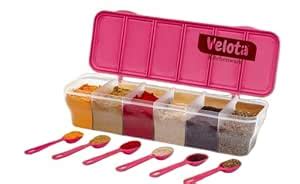 Buy 6-in-1 Masala Box for Kitchen| Airtight BPA-Free Plastic 6 Section ...