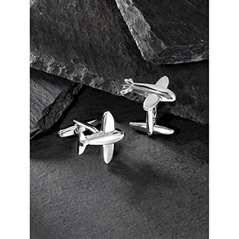 Buy Peora Silver Plated Airplane Plane Jet Pilot Pair Cufflinks for Men ...