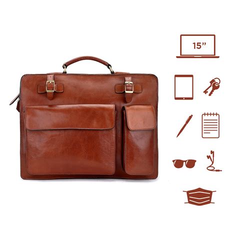 Churchillshoes: Tan Leather Briefcase - Men bags – Churchill Shoes