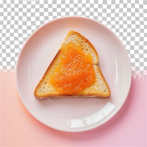 A slice of bread is on a plate with a pink background | Premium AI ...