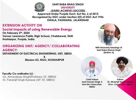 Extension Activity on “Social impacts of using renewable energy” Sant ...