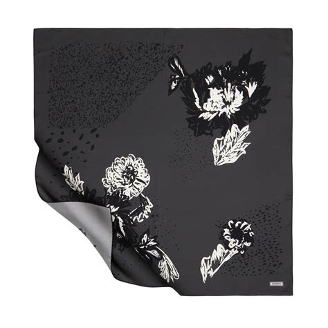 Charcoal End Of Summer Twill Silk Scarf | Ipekevi