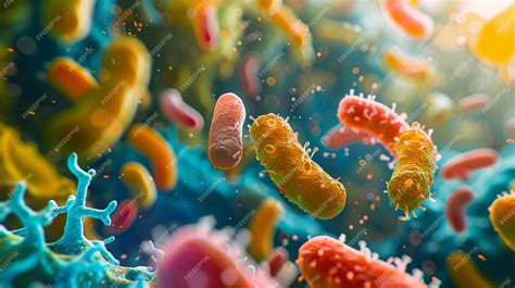Premium Photo | Microbial Diversity various types of bacteria and fungi interacting in a complex ...