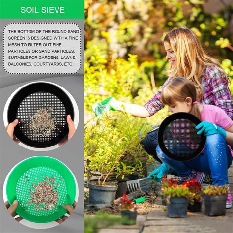 Buy 4Pcs Soil Sifter Garden Sieve Plastic Sand Sifter Set for Sieve ...