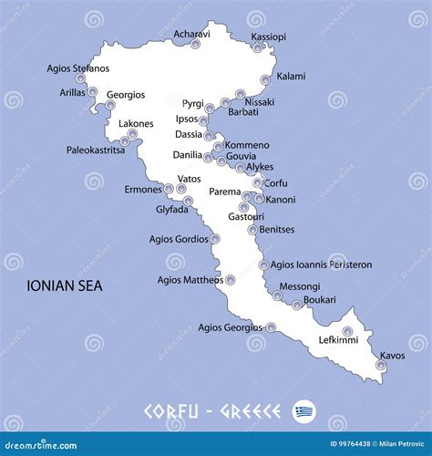 Map Of Corfu Cartoon Vector | CartoonDealer.com #81261137