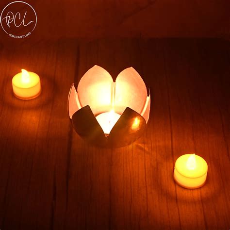 Lotus Shaped Tea- light with Copper Finish – PEARL CRAFTLAND