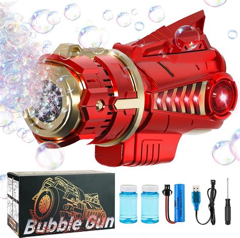 Amazon.com: Bubble Machine Gun,Bubble Gun for Kids Ages 4-8,12 Hole ...