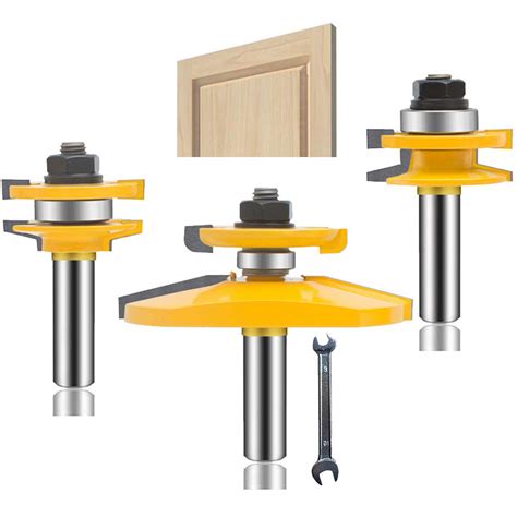 Buy OLETBE Router Bit Set 3 PCS 12-Inch Shank Round Over Raised Panel ...