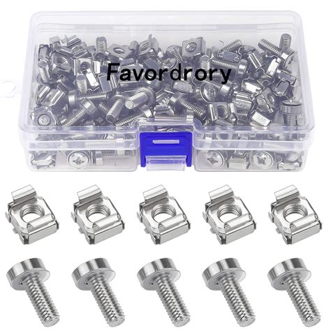 Favordrory M6 x 20mm Rack Mount Silver Cage Nuts, Screws and Washers ...