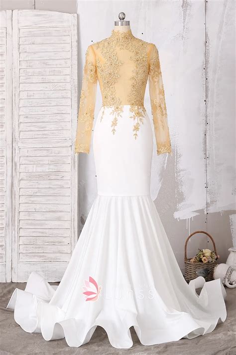 Gold And White Prom Dress