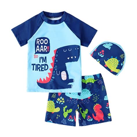 Gunia Toddler Swimsuit Boy 3 Piece Boys Swim Set Short Sleeve Boys Swim ...