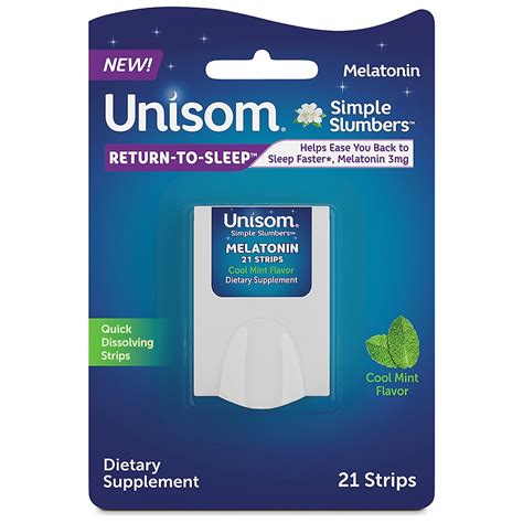 Unisom Simple Slumbers Return-to-Sleep Dissolving Strips, Melatonin 3 ...