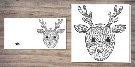 Reindeer Mindfulness Colouring Card | Twinkl Party