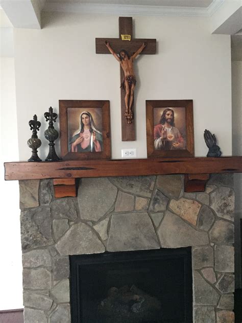 Simple just like I wanted. Marry and Jesus pray for us. | Home altar ...