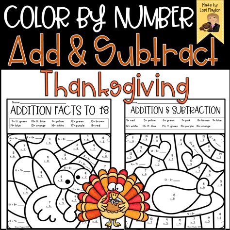 Image result for Thanksgiving Math Color by Number