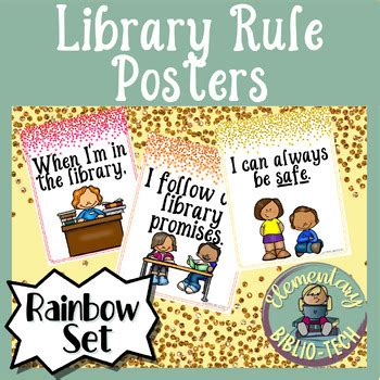 Library Rules Poster 的图像结果