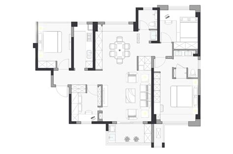 123平米四居室户型图 – 设计本装修效果图