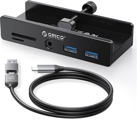 ORICO USB Hub 3.0, Clip-Typ USB Hub mit SD/TF Kartenleser, 5 in 1 USB ...