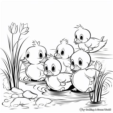 5 Little Ducks Coloring Pages - Free & Printable!