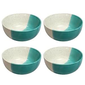 Buy Handmade Ceramic Bowl Set of 4 Pcs - Each 350ml| Hand Painted Blue ...