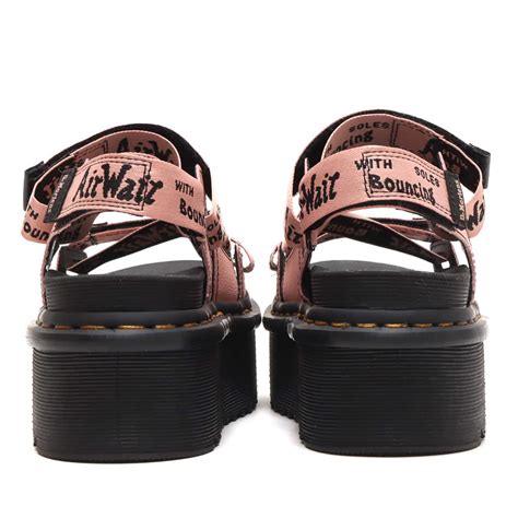 Dr.Martens Kimber Peach Beige/Black Text Airwair Webbing & Peach Beige ...