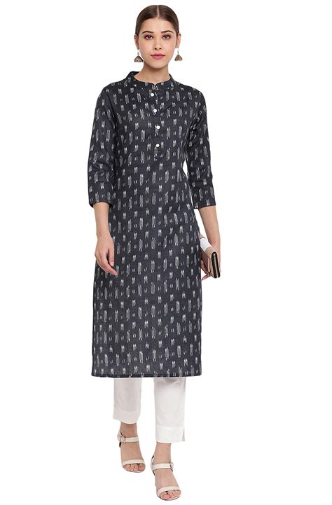 Buy Janasya Women's Grey Cotton Flex Kurta(Grey_JNE3559_X-Small) at ...