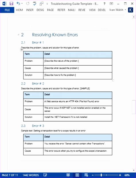 Image result for Troubleshooting Guide Template Excel