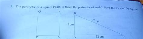 the perimeter of square pqrs into the perimeter of triangle ABC find ...