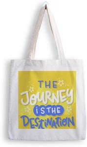 ARTBUG White Tote The Journey College Bag for Girls, Travel & Beach ...