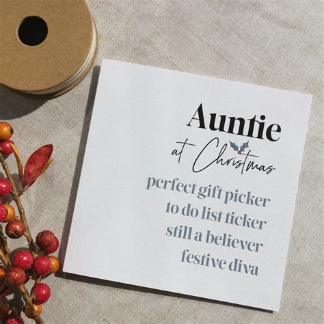 Auntie or Aunty Christmas Poem Greeting Card. Modern Funny - Etsy