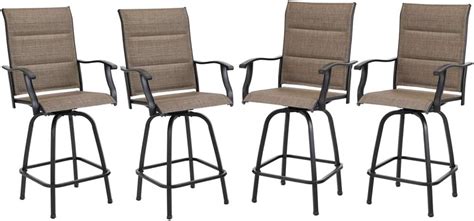 PHIVILLA PHI VILLA Outdoor Patio Swivel Bar Stools Set of 4 India | Ubuy