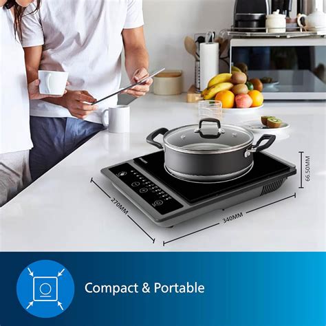 Philips HD4934/00 1300W Induction Cooktop with Triple MOV for 4kW surg ...