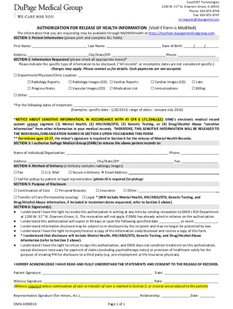ADM010 Release of Information Authorization DMG New Proposal - Fill Out ...