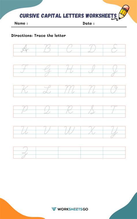 Cursive Capital Letters Worksheets | WorksheetsGO