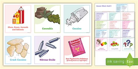Illegal Drugs Risks Activity for Children - Matching Cards