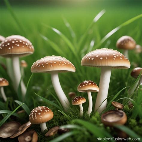 Grass Texture with Mushrooms | Stable Diffusion Online