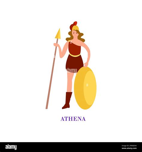 Ancient Greek goddess Athena cartoon illustration Stock Vector Image ...