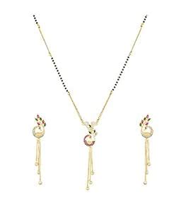 Buy Mahek Hub Women's Silver & Gold Mangalsutras with Earrings at Amazon.in