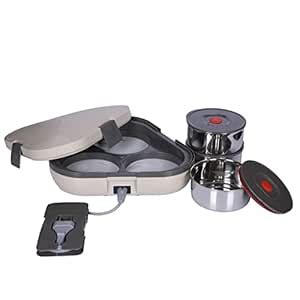 Buy Jaypee Plus Tripot Electric Lunch Box with 3 Removable Stainless ...