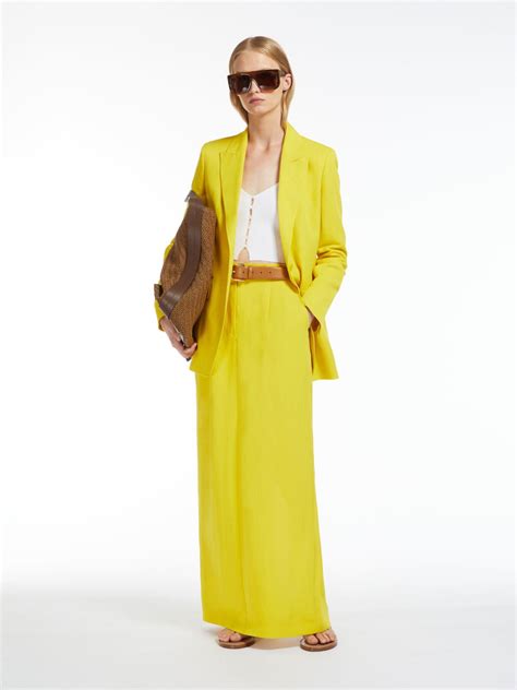 Max Mara Darsena Single-breasted Jacket In Yellow Linen | ModeSens