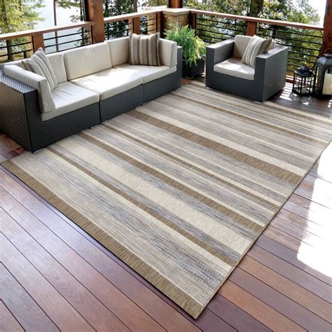 Orian Rugs Coastal Tides 8X11 (ft) Blue Stripe Area Rug in the Rugs ...