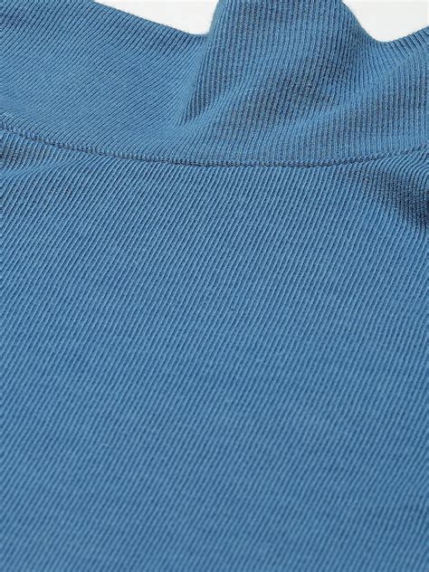 Buy Blue Rib Turtle Buttoned Neck Crop Top Online At Best Price ...