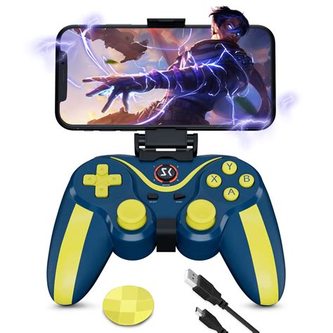 Kujian Android Controller with Holder, Dual Vibration Bluetooth Game ...